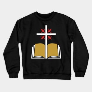 Cross of the Lord Jesus Christ and an open bible. Crewneck Sweatshirt